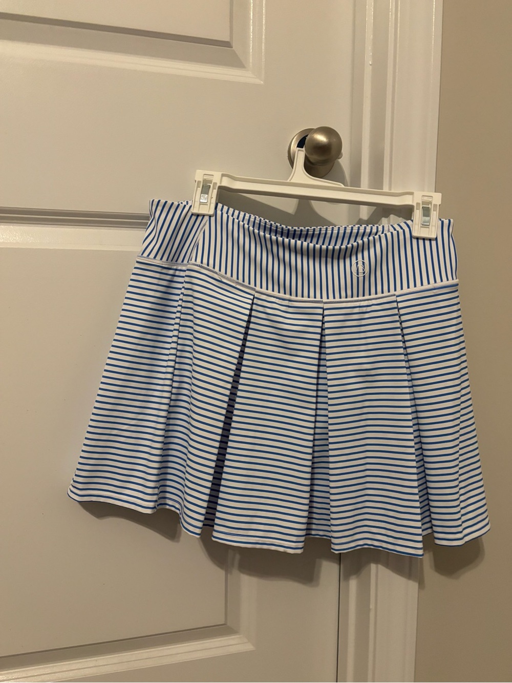Addison Bay Blue and White Striped Skater Skirt